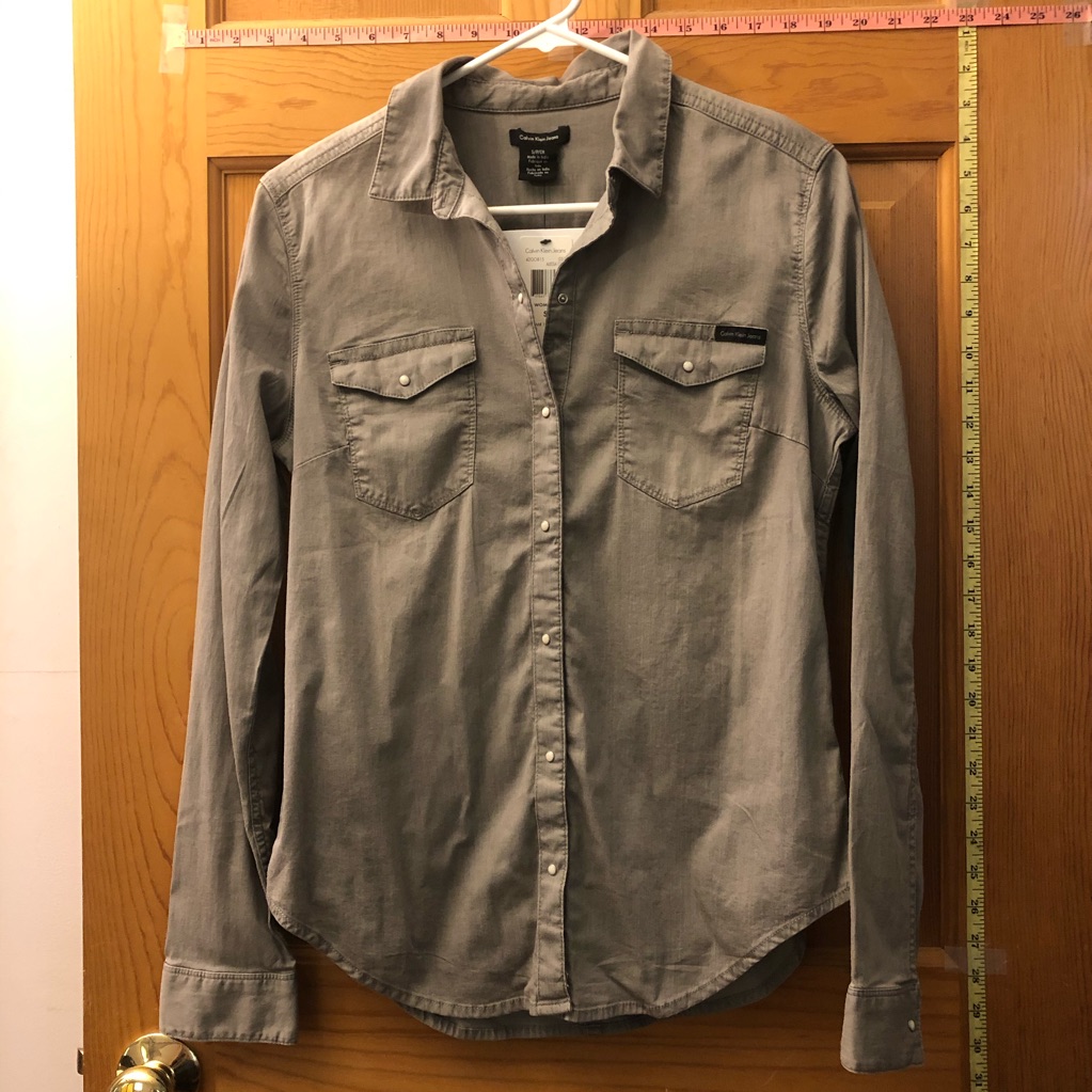 Gray Calvin Klein Button Down